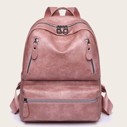 Vintage Design Multi-zip Backpack