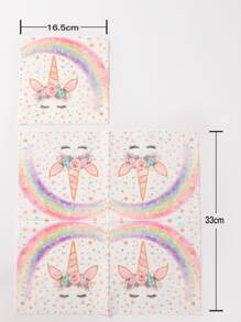 20pcs Unicorn Pattern Disposable Napkin, Cartoon Paper Napkin For Birthday Party,Christmas