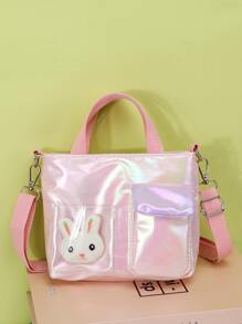Complimentary Rabbit Cartoon Shoulder Bag For Teens, Girls Crossbody Handbag - Pink - View 4