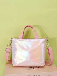 Complimentary Rabbit Cartoon Shoulder Bag For Teens, Girls Crossbody Handbag - Pink - View 6