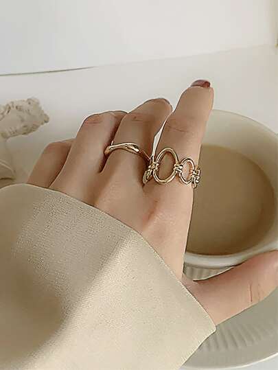 2個 サークルデコレーション カフリングの画像