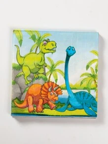 20 peças de guardanapo descartável com padrão de dinossauro - Multicolorido - Ver 2