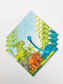20 peças de guardanapo descartável com padrão de dinossauro - Multicolorido - Ver 3