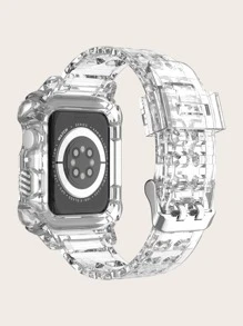 Dây đeo và hộp đựng 2 trong 1 tương thích với Apple Watch - Trong sáng - Xem 2