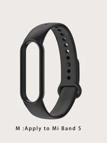 Silicone Watchband Compatible With Xiaomi - Black - View 3
