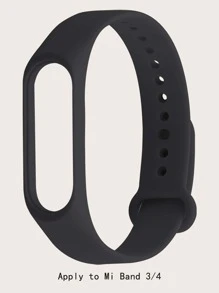 Silicone Watchband Compatible With Xiaomi - Black - View 5
