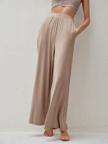 MOTF PREMIUM VISCOSE WIDE-LEG SLEEP TROUSERS - Dusty Pink - View 3