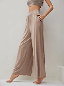 MOTF PREMIUM VISCOSE WIDE-LEG SLEEP TROUSERS - Dusty Pink - View 5