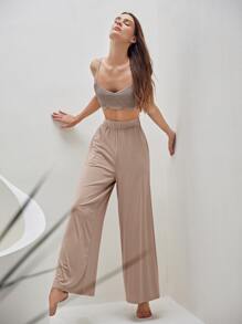 MOTF PREMIUM VISCOSE WIDE-LEG SLEEP TROUSERS - Dusty Pink - View 7
