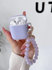 Mặt dây chuyền đính cườm Vỏ màu tím tương thích với AirPods - Màu tím - Xem 1