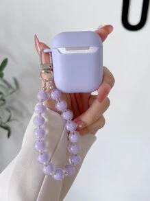 Mặt dây chuyền đính cườm Vỏ màu tím tương thích với AirPods - Màu tím - Xem 3