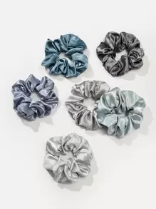 12pcs Minimalist Solid Scrunchie Casual Scrunchies Hair Ties Scrunchy Hair Ties - Multicolor - View 2