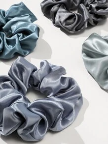 12pcs Minimalist Solid Scrunchie Casual Scrunchies Hair Ties Scrunchy Hair Ties - Multicolor - View 3