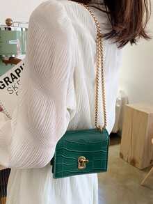 Fashion Design Shoulder Bag - Green - View 9