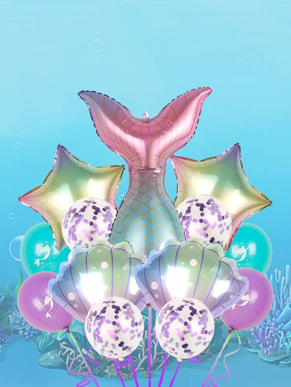 デコレーション用風船 魚 しっぽ 形 14ピース