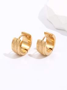 不銹鋼耳環 - 金黃色 - 查看 2