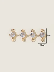 10pcs Geometric Cubic Zirconia Decor Pendant