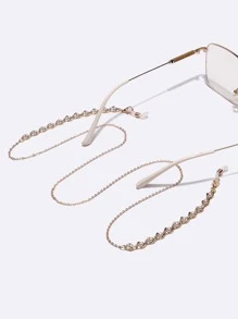 Faux Pearl Decor Glasses Chain - Multicolor - View 2