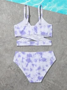 Bộ bikini quấn dây buộc Tween Girl đi biển mùa hè - Nhiều màu - Xem 2