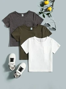 SHEIN Young Boy Simple, Fashionable, Comfortable And Classic Solid Color T-Shirt