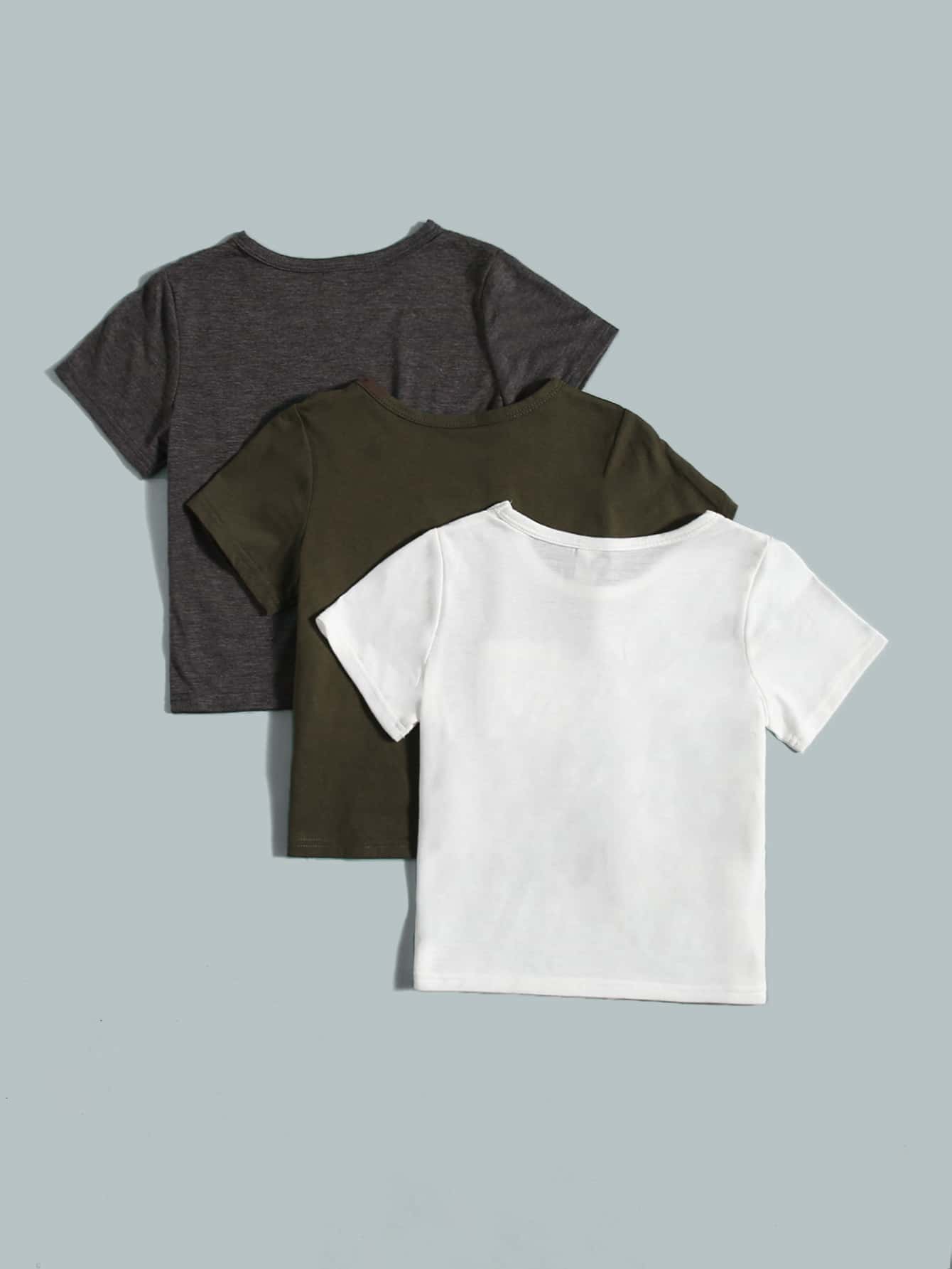 Young Boy Simple, Fashionable, Comfortable And Classic Solid Color T-Shirt