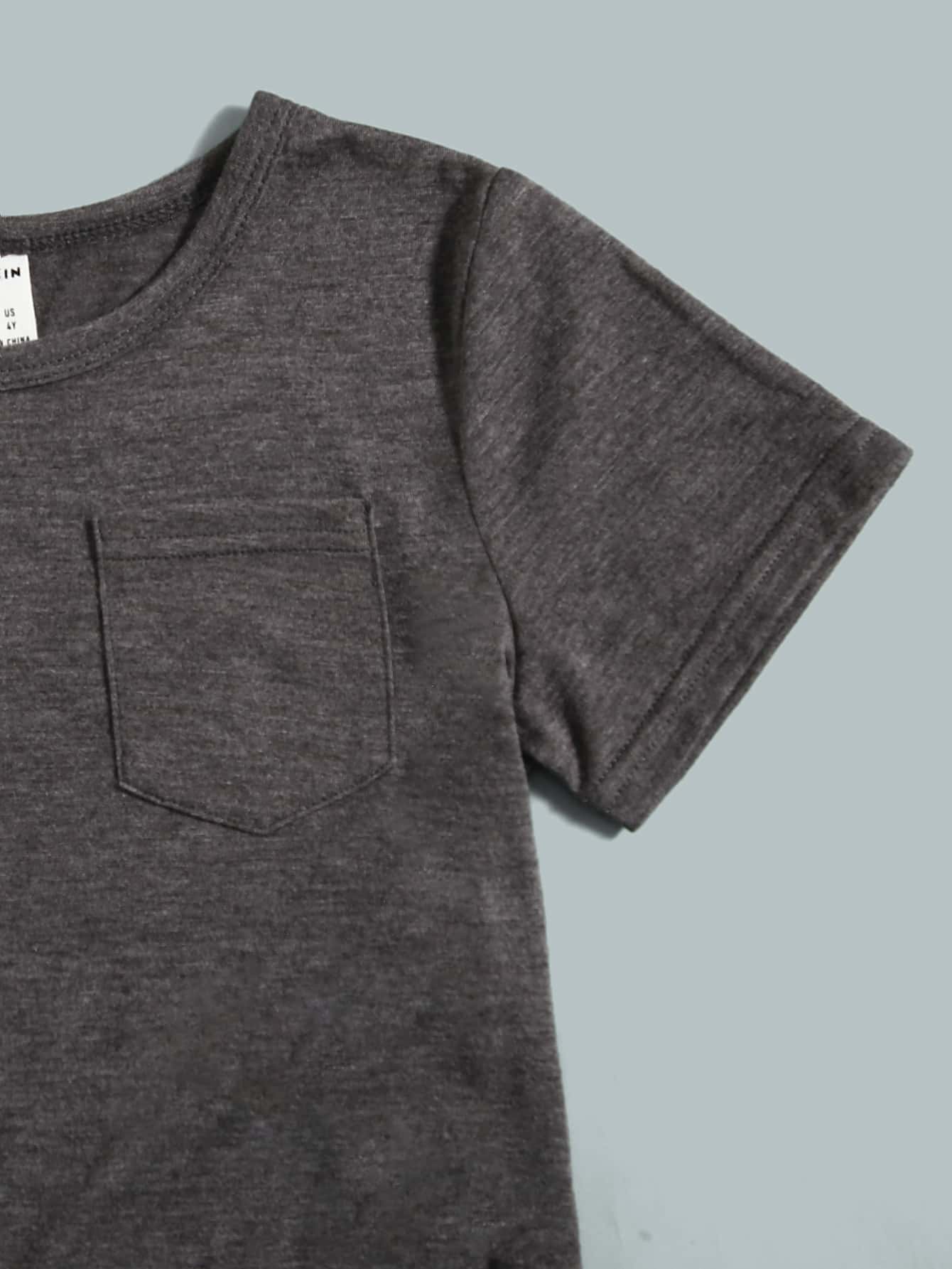 Young Boy Simple, Fashionable, Comfortable And Classic Solid Color T-Shirt