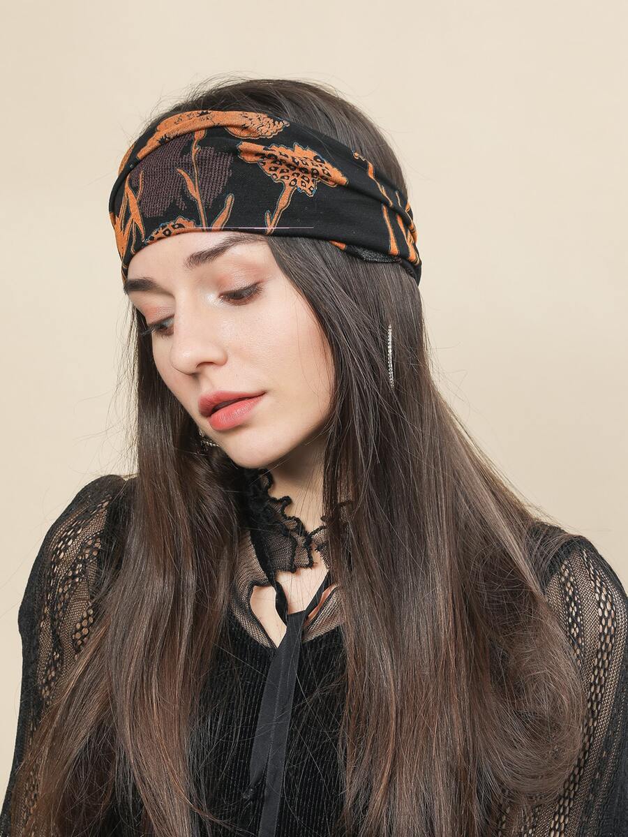 多用途花卉圖案圍巾 - 彩色 - 查看 1