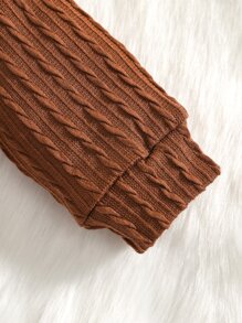 Đứa bé trai Textured Áo len & Quần nỉ Với Thiết kế tai 3D Mũ - Cà phê nâu - Xem 4