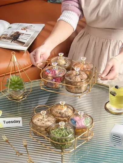 1入組素色零食託盤和4入組甜品盒