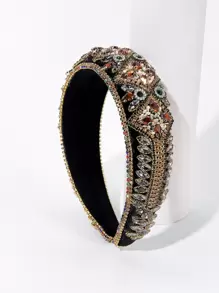 Rhinestone Decor Headband - Multicolor - View 1