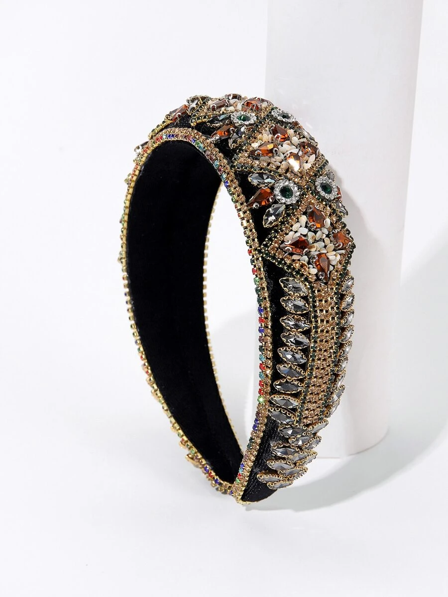 Rhinestone Decor Headband - Multicolor - View 1