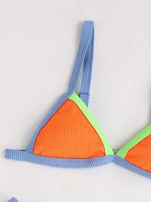 Color Block Triangle Bikini - Orange - View 4