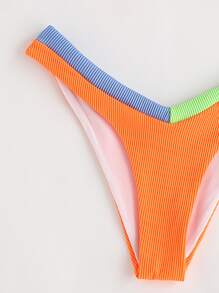 Color Block Triangle Bikini - Orange - View 5