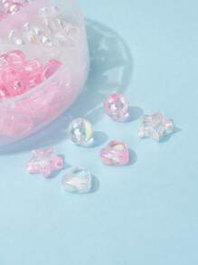 110 顆心型和星星壓克力珠 DIY 珠寶配件 - 彩色 - 查看 2