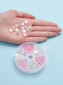 110 顆心型和星星壓克力珠 DIY 珠寶配件 - 彩色 - 查看 3