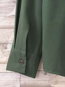 Manfinity Hombres Camisa con parche de bolsillo sin camiseta - Verde Oscuro - Ver 3