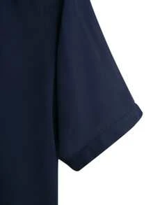 Manfinity Homme Men Lapel Neck Button Up Shirt - Navy Blue - View 4