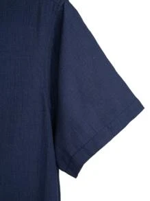 Manfinity Homme Men Solid Button Up Shirt - Navy Blue - View 3