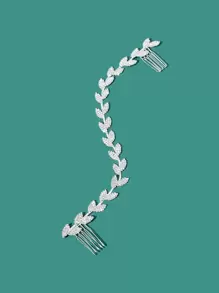 1 chiếc lược cài tóc hai đầu bằng hợp kim đính đá cho nữ, thích hợp cho đám cưới, tiệc tùng, băng đô turban thanh lịch, băng đô thấm mồ hôi, phụ kiện tóc mùa thu đông cho nữ, khăn choàng thanh lịch cho nữ, khăn bandana mềm mại cho cô dâu, phụ kiện - Bạc - Xem 2