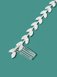 1 chiếc lược cài tóc hai đầu bằng hợp kim đính đá cho nữ, thích hợp cho đám cưới, tiệc tùng, băng đô turban thanh lịch, băng đô thấm mồ hôi, phụ kiện tóc mùa thu đông cho nữ, khăn choàng thanh lịch cho nữ, khăn bandana mềm mại cho cô dâu, phụ kiện - Bạc - Xem 3