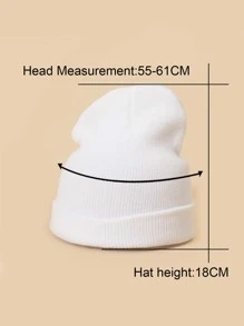 1 Mũ len beanie màu trơn dành cho nữ, thời trang và đa năng cho trang phục thường ngày, đi làm, mua sắm vào mùa thu/đông - trắng - Xem 3
