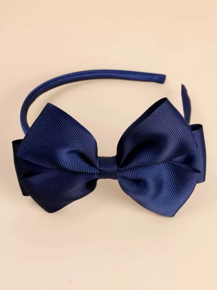 1pc סרט לשיער חמוד עם קשת, אקססורי לשיער בצבע כחול כהה, מתאים לבנות, פעוטות, מורים, תלמידים למסיבת חזרה לבית הספר - כחול נייבי - ראה 3