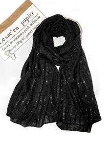 1 bufanda multifuncional elegante y clásica de color puro con acento de líneas metálicas, con patrón de cuadros, rayas, lunares, cuadrícula y ondas, perfecta para festivales, fiestas, vacaciones, picnic, accesorio de moda para la playa, como diadema, bufanda para el cuello, chal, doble Como una bufanda infinita, etc. - Beis - Ver 12