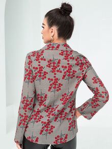SHEIN LUNE Camisa con estampado floral con botón delantero - Multicolor - Ver 2