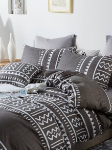 Bộ vỏ chăn có họa tiết hình học không có chất độn - Nhiều màu - Xem 3