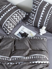 Bộ vỏ chăn có họa tiết hình học không có chất độn - Nhiều màu - Xem 4