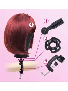 22 Inch Mannequin Head With Stand - Black - View 5