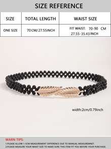 Leaf Decor Belt - Black - View 5