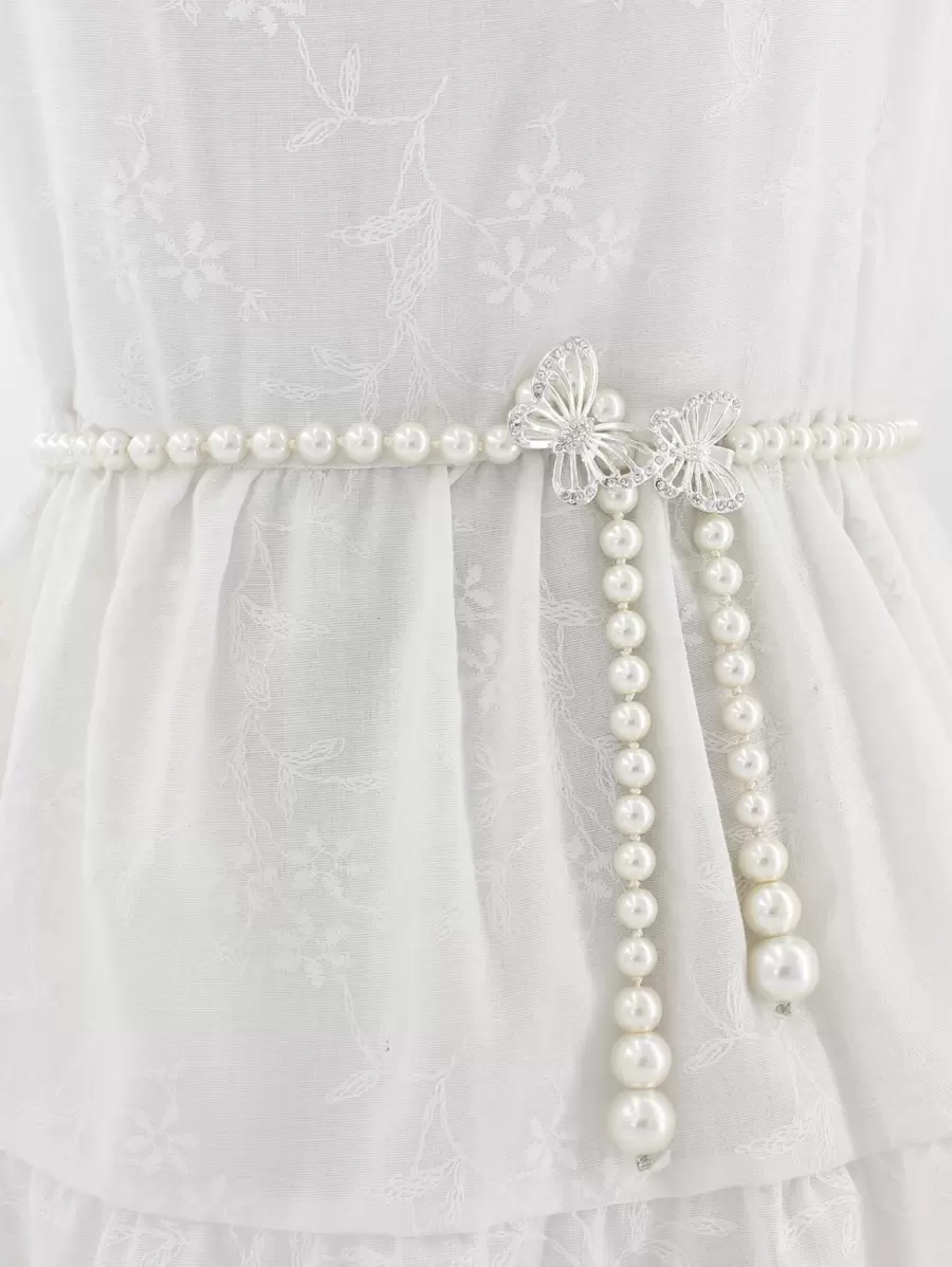 仿珍珠腰带，优雅夏季、秋季、万圣节适用 - 白色 - 查看 1