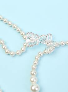 仿珍珠腰带，优雅夏季、秋季、万圣节适用 - 白色 - 查看 3